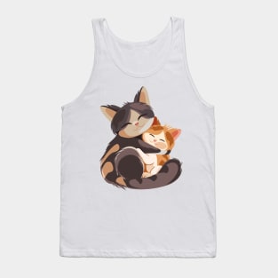 Cat and kitten hugging Tank Top